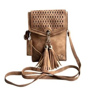 NWOT seOSTO Small Crossbody Cellphone Bag w/ Tassels